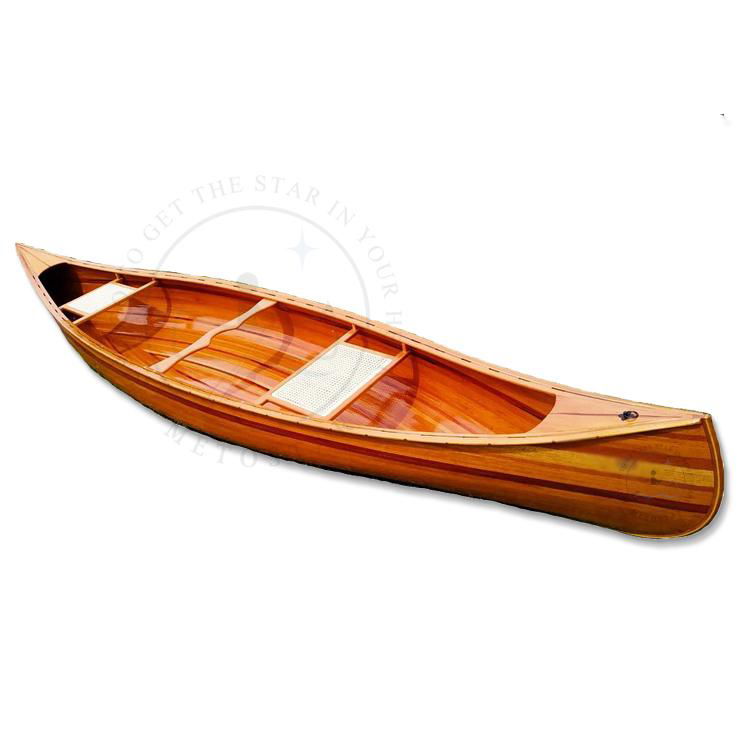 Canadina cedar wooden canoe fishing kayak rowing boat with paddle