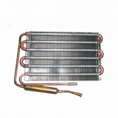 Copper tube evaporator finned hydrophilic foil condenser for small refrigerators