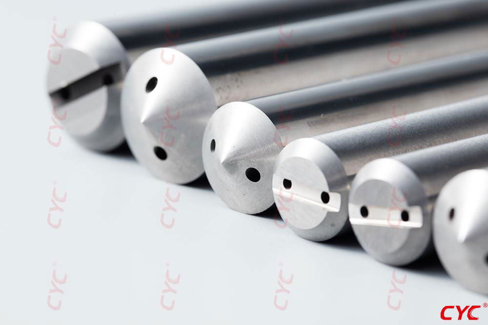 Precision Ground carbide Rod, with helical holes, With Point, Chamfer and slot 3