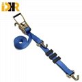Car Wheel Ratchet Tie Down Strap with Rubber Block and Swivel J Hook