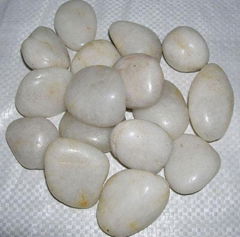 White pebbles, landscape rocks, garden stones cobblestone river stones