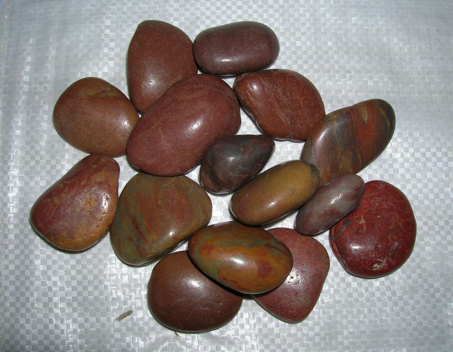 Red pebbles, landscaping stones, garden stones cobblestone decorative stone