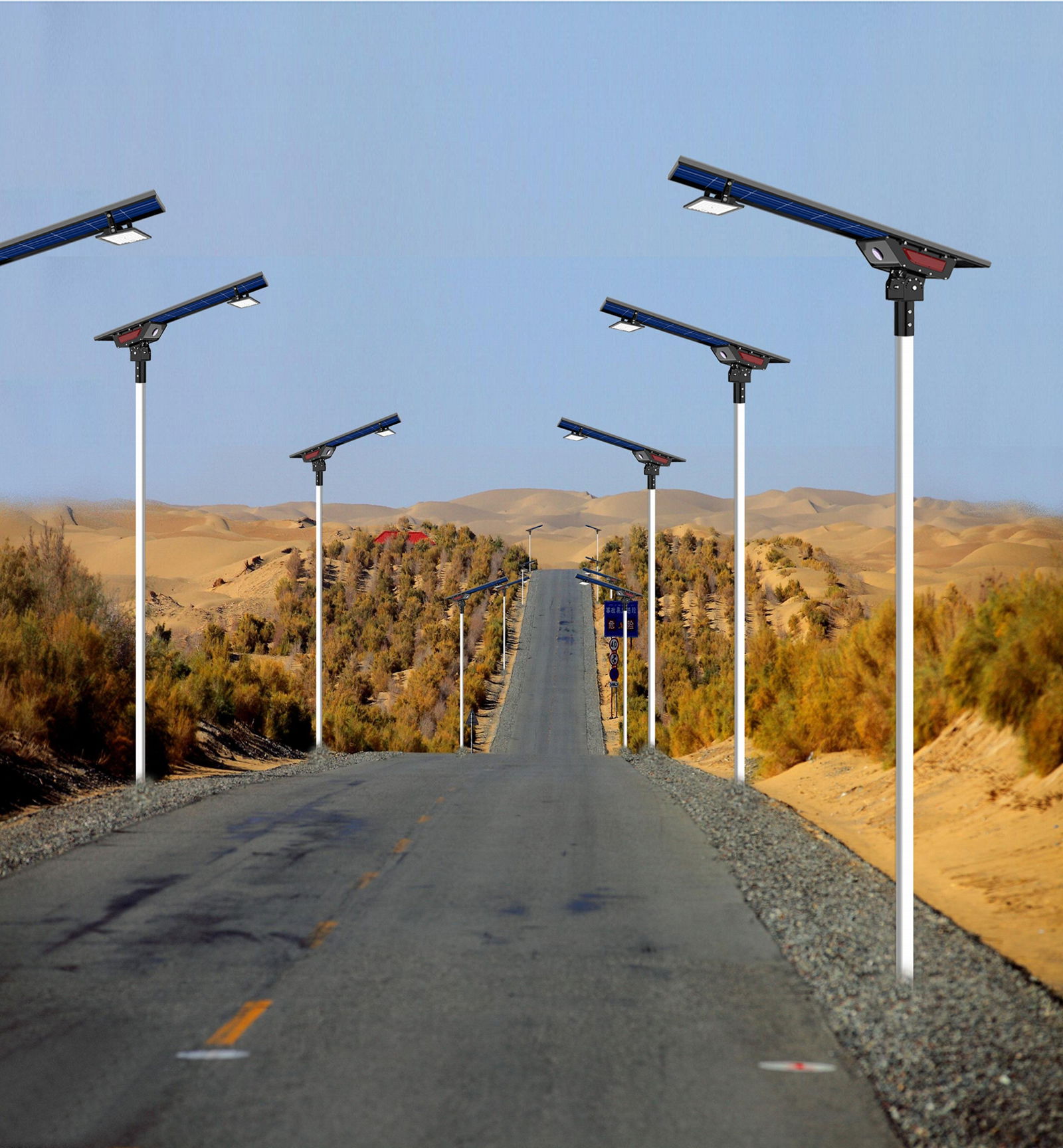 Hishine Bifacial Solar Street Light,unique design urban street light 5