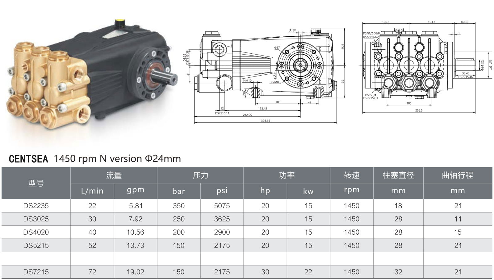 高壓柱塞泵 CENTSEA承希 DS系列 流量30-72L/min 2