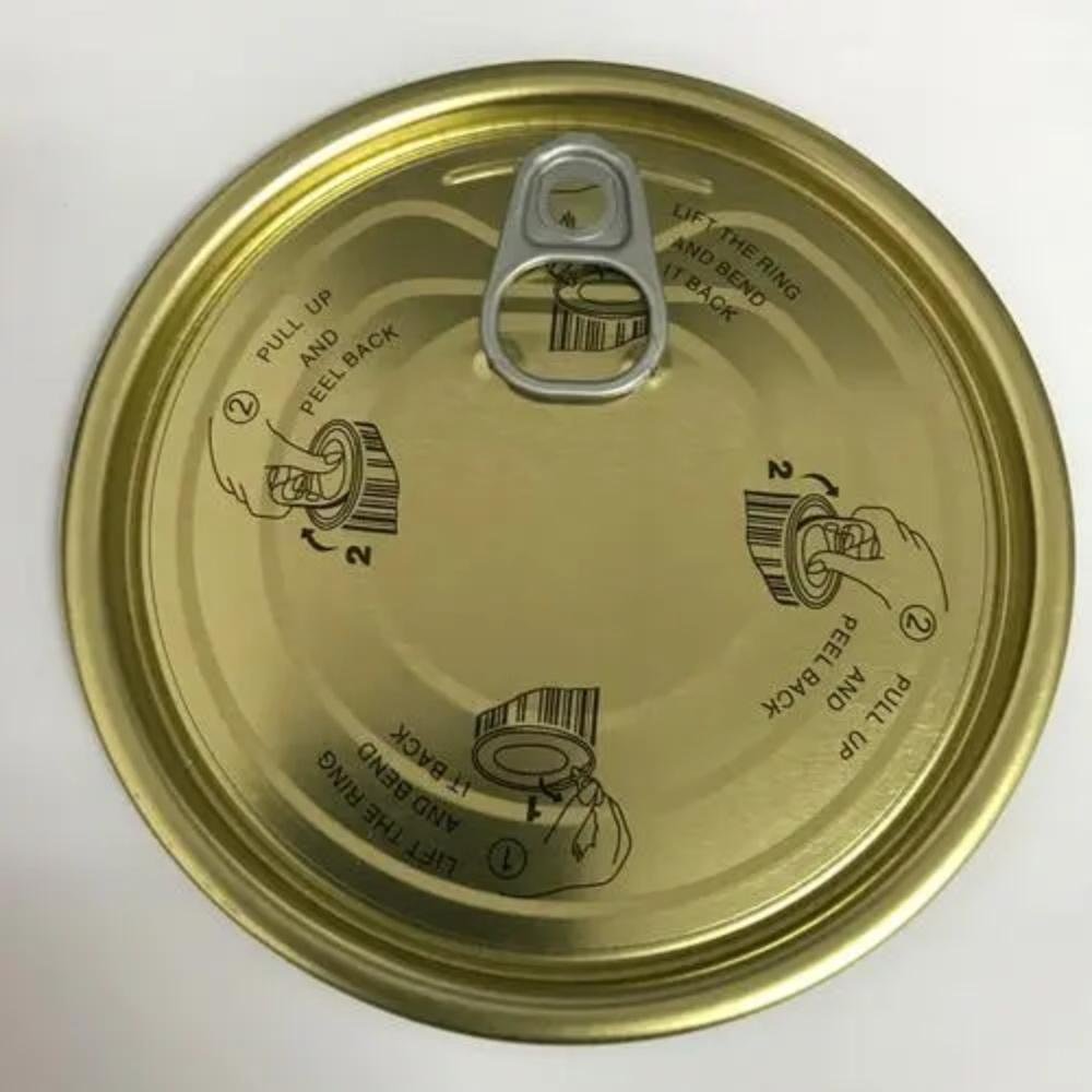 401#Tinplate Eoe Food Can Easy Open Tuna Can Packing Lid Tinplate Sealing Cover