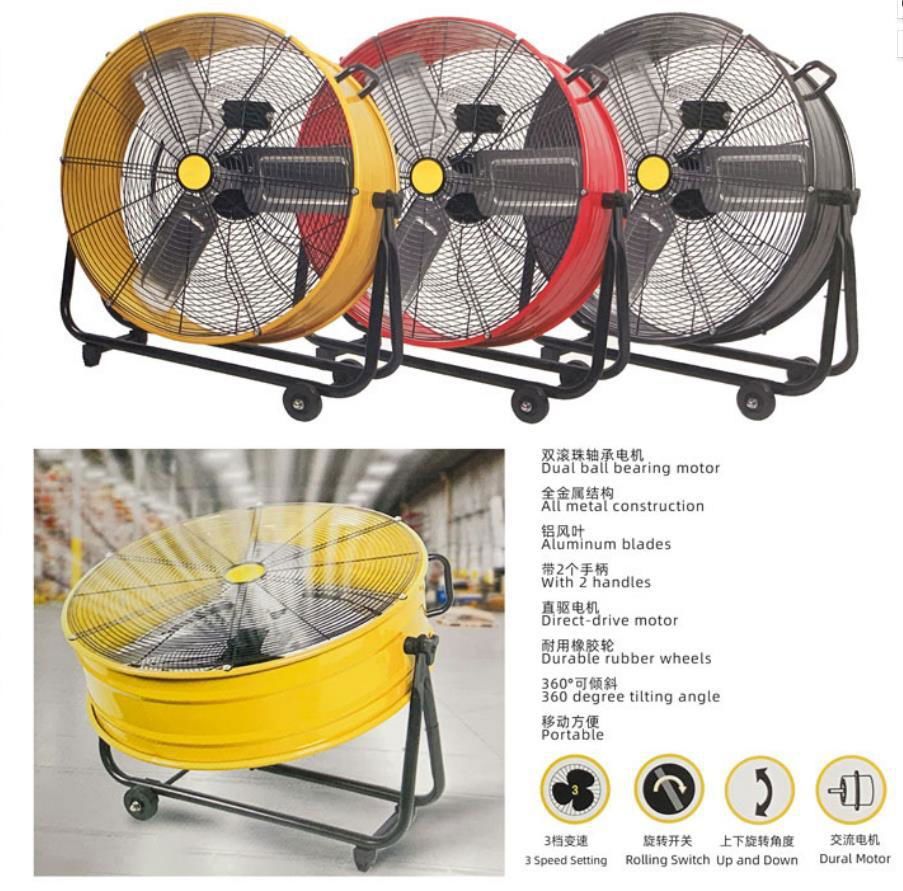 Highway 1000mm Large Size workshop Powerful Removable Round Industrial Drum Fan  5