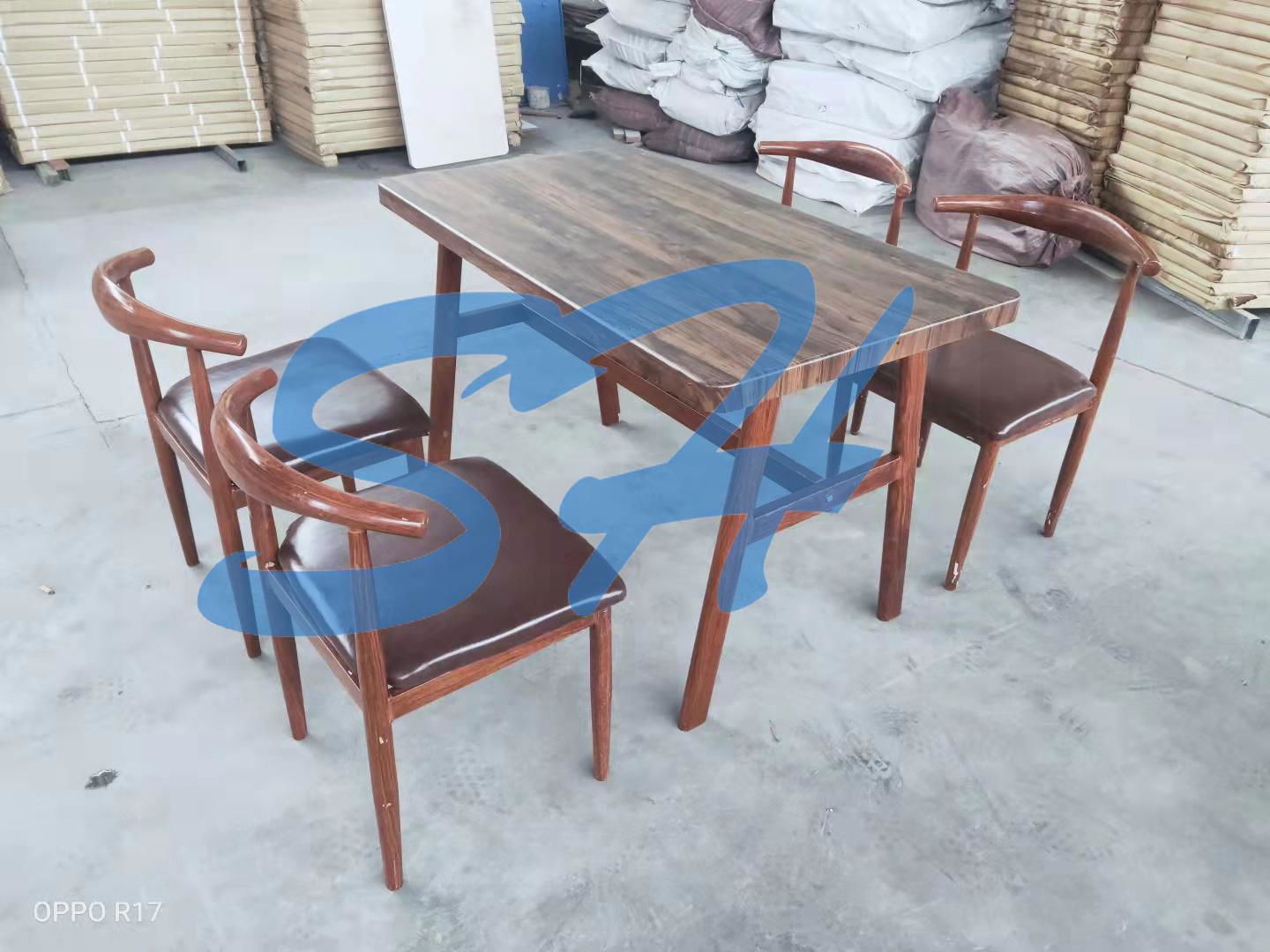 Staff canteen dining table chairs stainless steel dining table 3