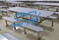 不锈钢食堂餐桌学校学生餐桌椅组合4 8人员工厂饭堂连体快餐桌椅