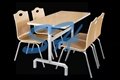Stainless steel canteen table school student table and chair combination 4