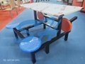 Stainless steel fast food tables and chairs in the school canteen 2
