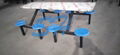 One-piece fiberglass stainless steel dining table and chair