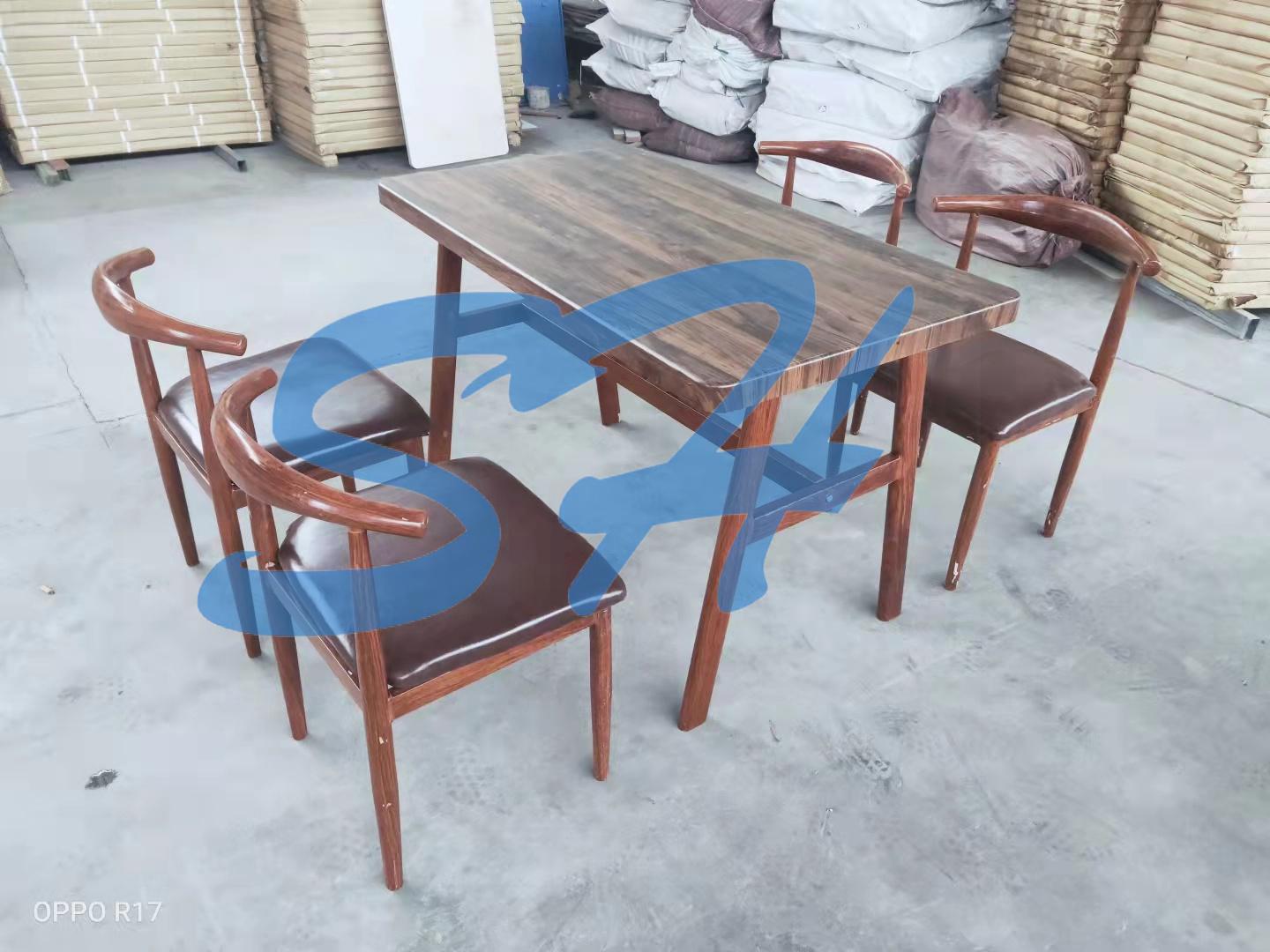 食堂小吃快餐服务区桌椅组合 2
