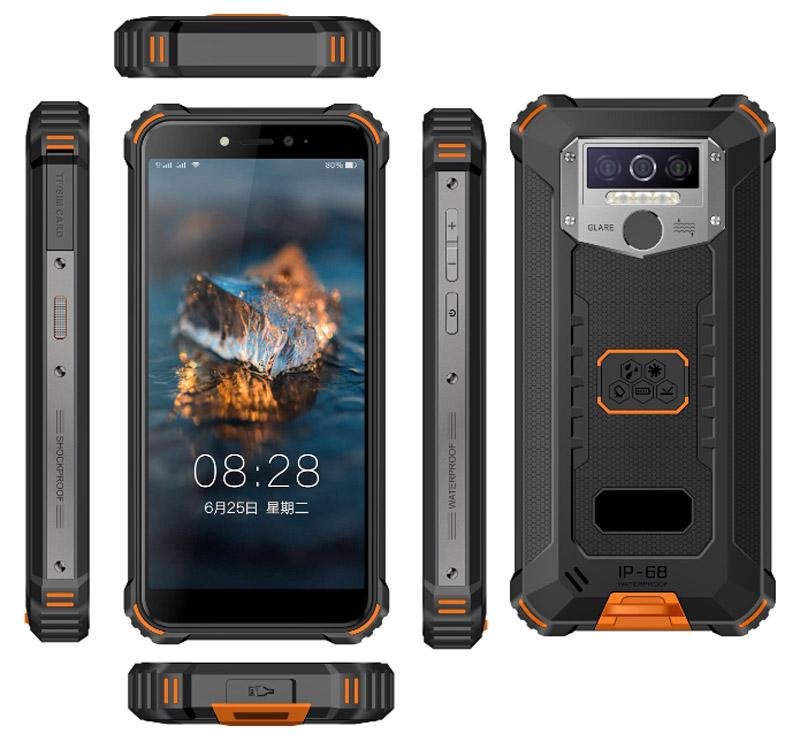 豪盾5.5寸超高清摄像头三防手机带超大电池多种传感器的三防手机 4