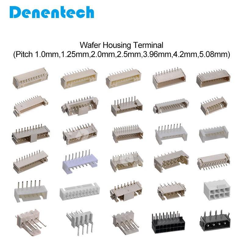 denentech 2.0mmWAFER連接器180度帶扣直插針座 4