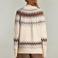 Autumn and Winter Women's Jacquard Contrast Knitted Sweater Morandi Women's Pull