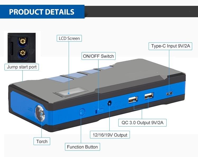 A26 Multi-Function Car Jump Starter with LCD Display 5