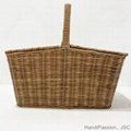 Wicker Buff Rattan Woven Picnic Basket with Lids and Handles 3
