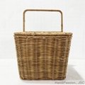Wicker Buff Rattan Woven Picnic Basket with Lids and Handles 4