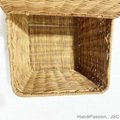 Wicker Buff Rattan Woven Picnic Basket with Lids and Handles 5