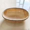 Oval Bamboo Woven Colander Bowl Kitchen