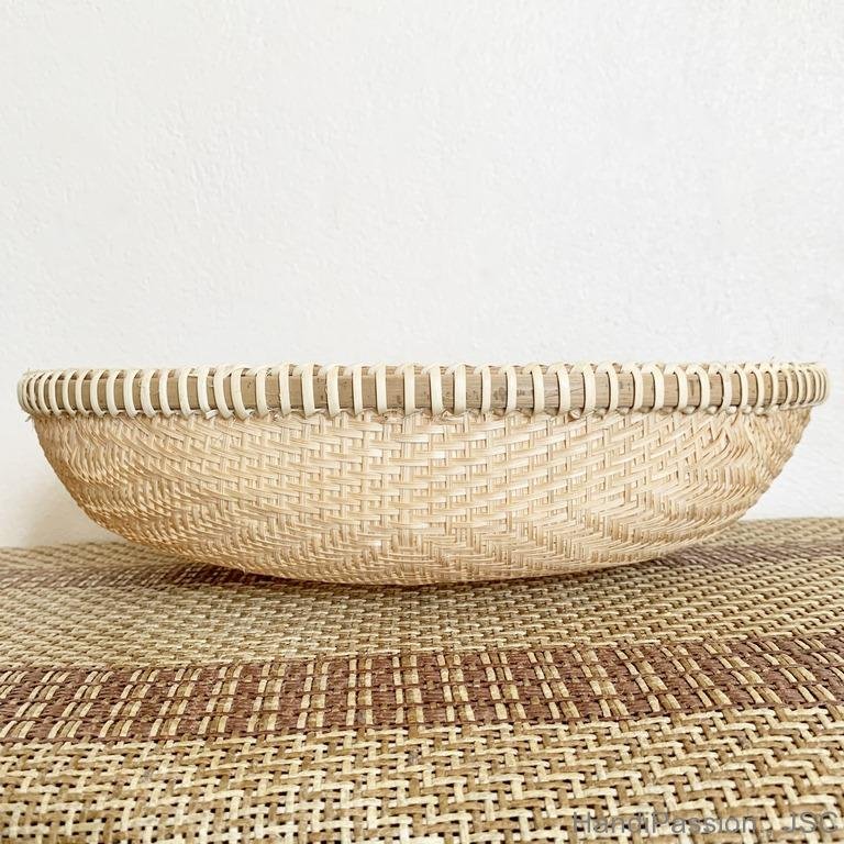 Oval Bamboo Woven Colander Bowl Kitchen Decor Home Stuffs 2