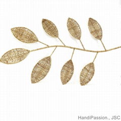 Jute Leaf Branch Wall Decor Wall Art