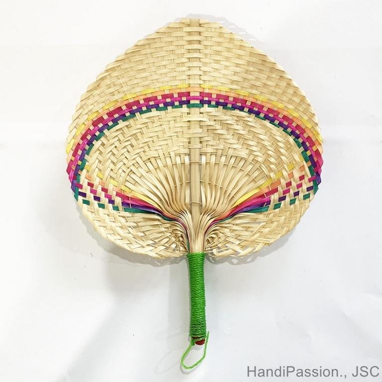 Patterned Palm Leaf Woven Fan