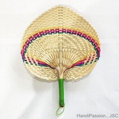 Patterned Palm Leaf Woven Fan