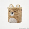 Water Hyacinth Animal Bear Fox Shaped Woven Basket Laundry Basket Storage Basket 1