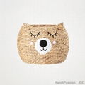 Water Hyacinth Animal Bear Fox Shaped Woven Basket Laundry Basket Storage Basket 3