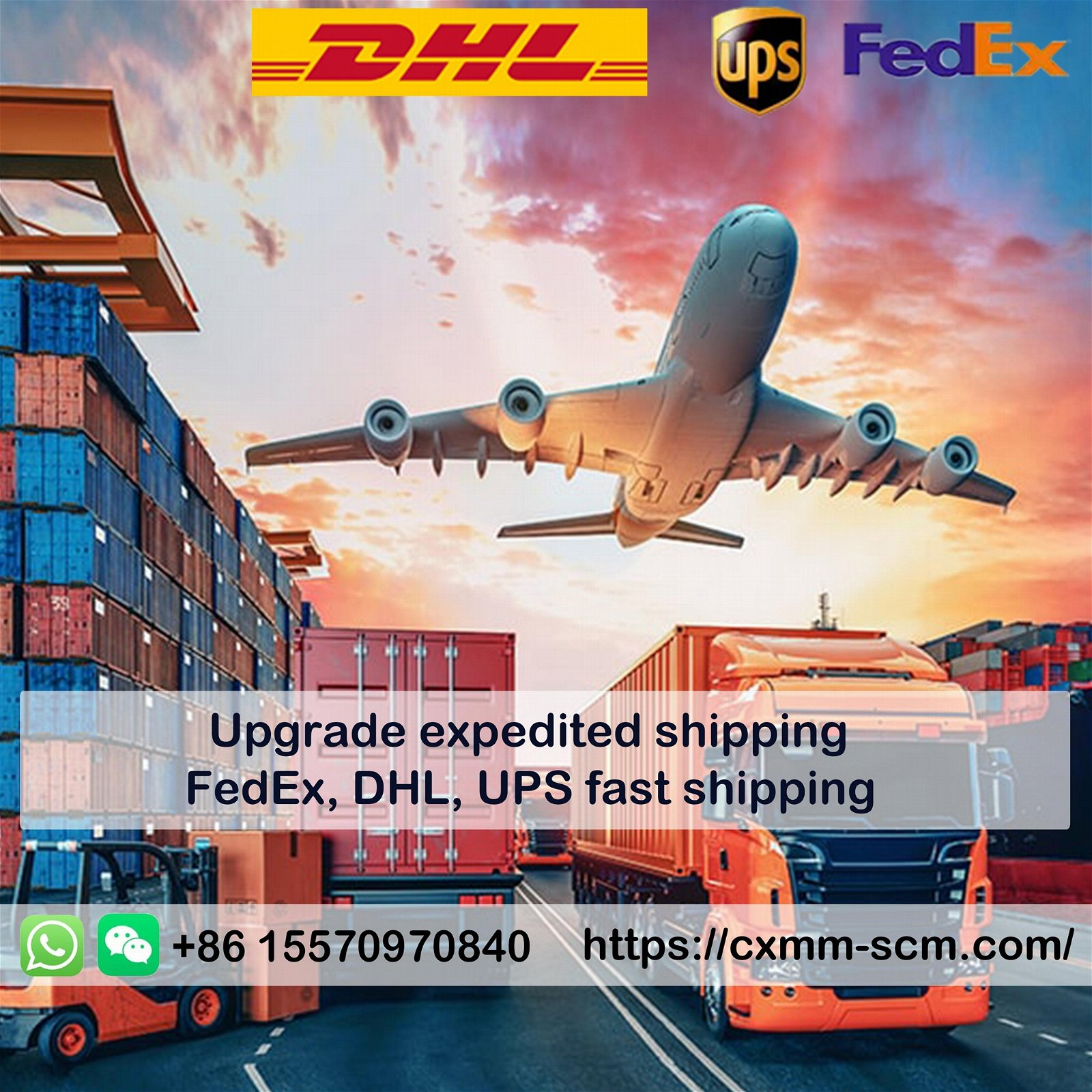 Upgrade expedited shipping FedEx, DHL, UPS fast shipping