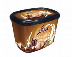 2L Plastic Ice Cream Container oval