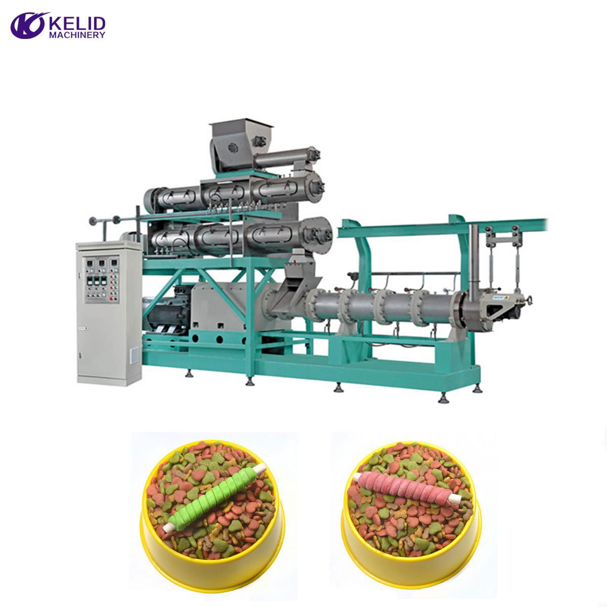 1000 to 1500 kg/h food geade dry dog food extruder machine 5