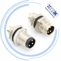  M8 A-Coded 3PIN Front Lock Waterproof Connector