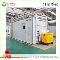 Medical waster microwave disinfection disposal sterlizer equipment with shredder