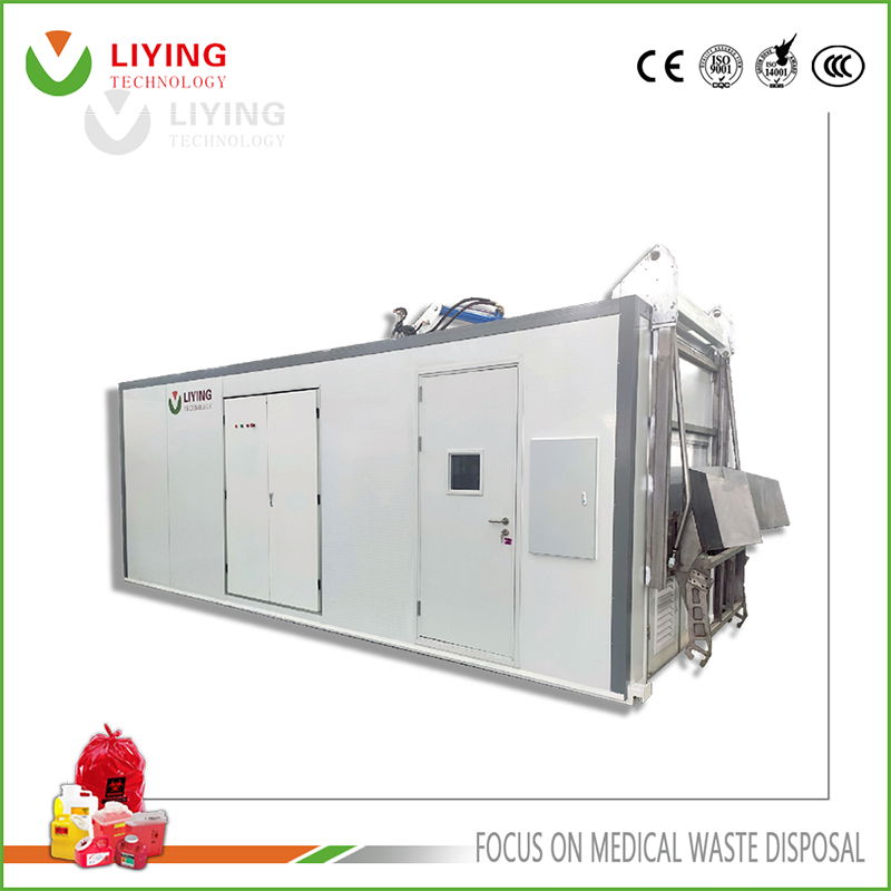 Medical waster microwave disinfection disposal sterlizer equipment with shredder 2