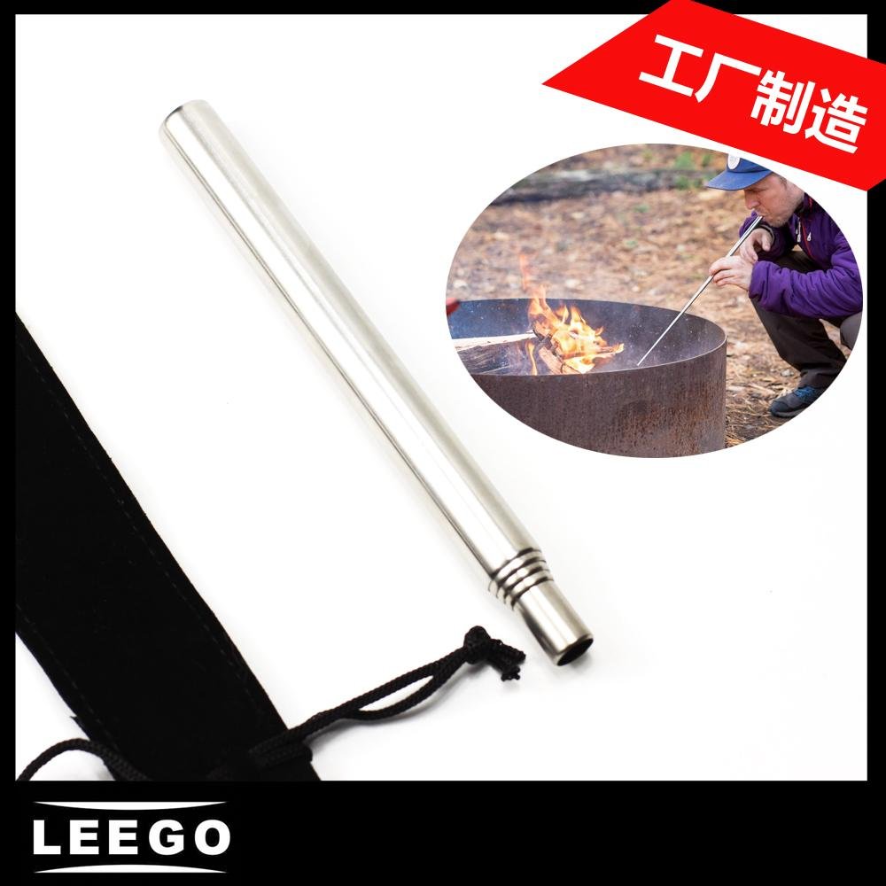 Stainless Steel Telescopic Blow Pipes Extendable Blow Tubes for Camping