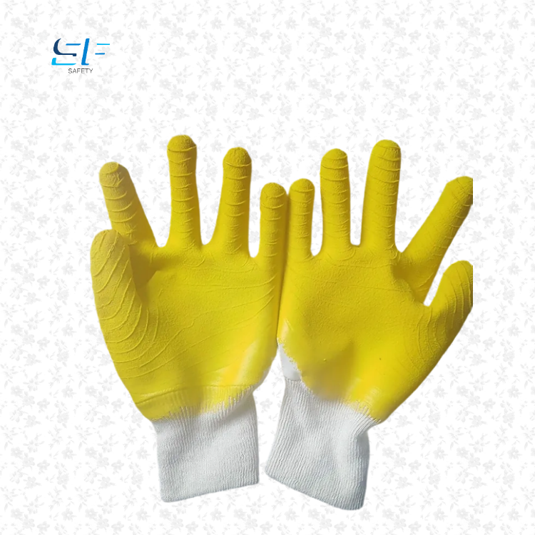 latex dipped work latex safety wavy foam coated gloves 2