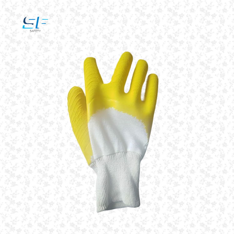 latex dipped work latex safety wavy foam coated gloves 4