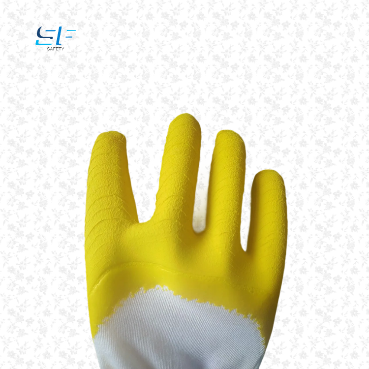latex dipped work latex safety wavy foam coated gloves 5