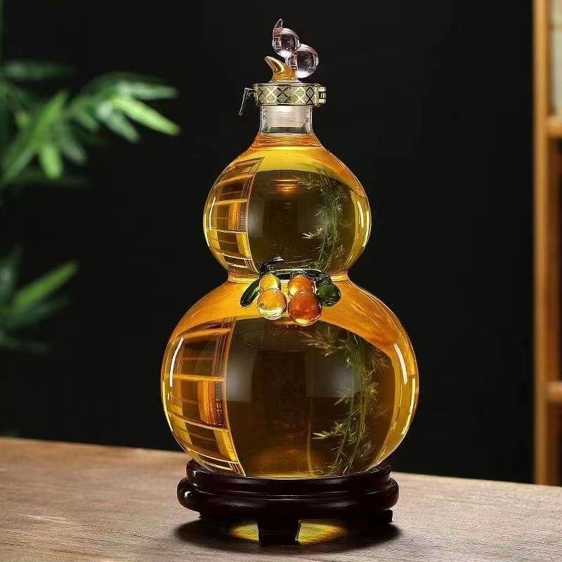 河間華企生產6斤裝大葫蘆酒瓶高硼硅玻璃泡酒瓶 2