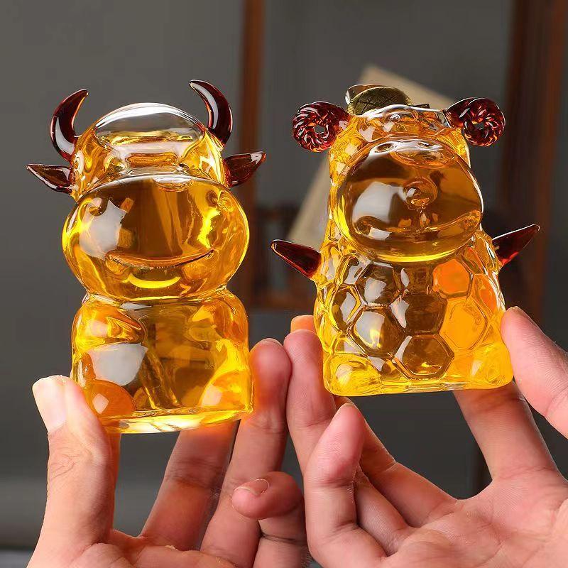 河间华企生产新款十二生肖酒瓶套装，玻璃工艺泡酒瓶100ml 2