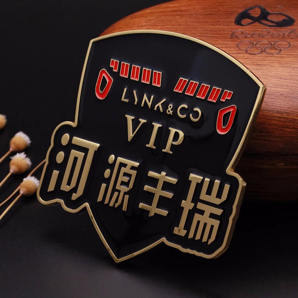金属合金压铸浮雕法郎彩印车队烤漆俱乐部车标定制 2
