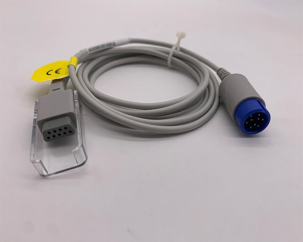 兼容徐州永康9针5导心电监护导联线血氧电缆线