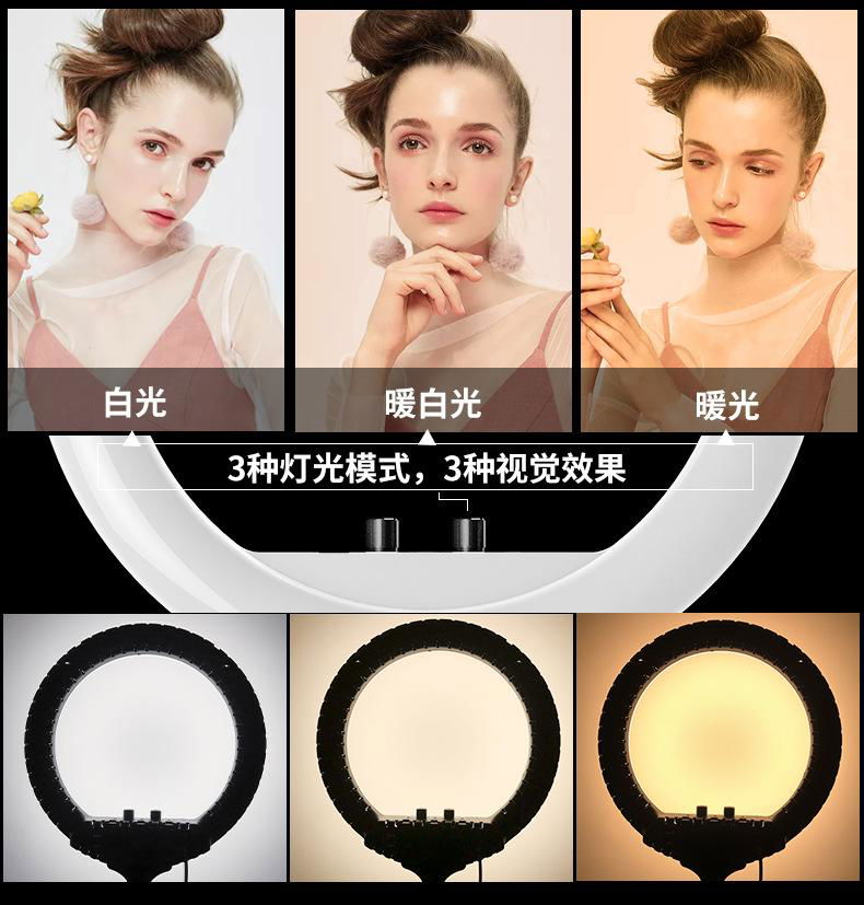 14/18/19/21 inch Led Selfie Ring Light with Adjustable Tripod Stand Live Streami 4