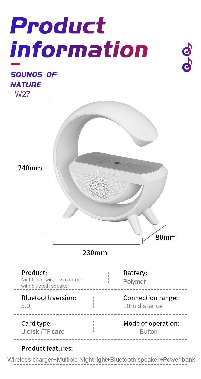 Big G Subwoofer Speakers portable Multi-functional Table Lamp Alarm Clock Fa 5