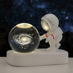 Galaxy Astronaut Lamp Led Glowing Crystal Ball Space Man Night Light Table Home