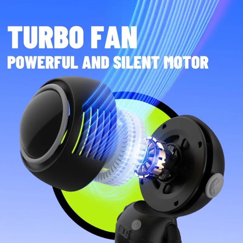 Astronaut neck fan handheld mini usb electric fan Rechargeable Portable Fans 3