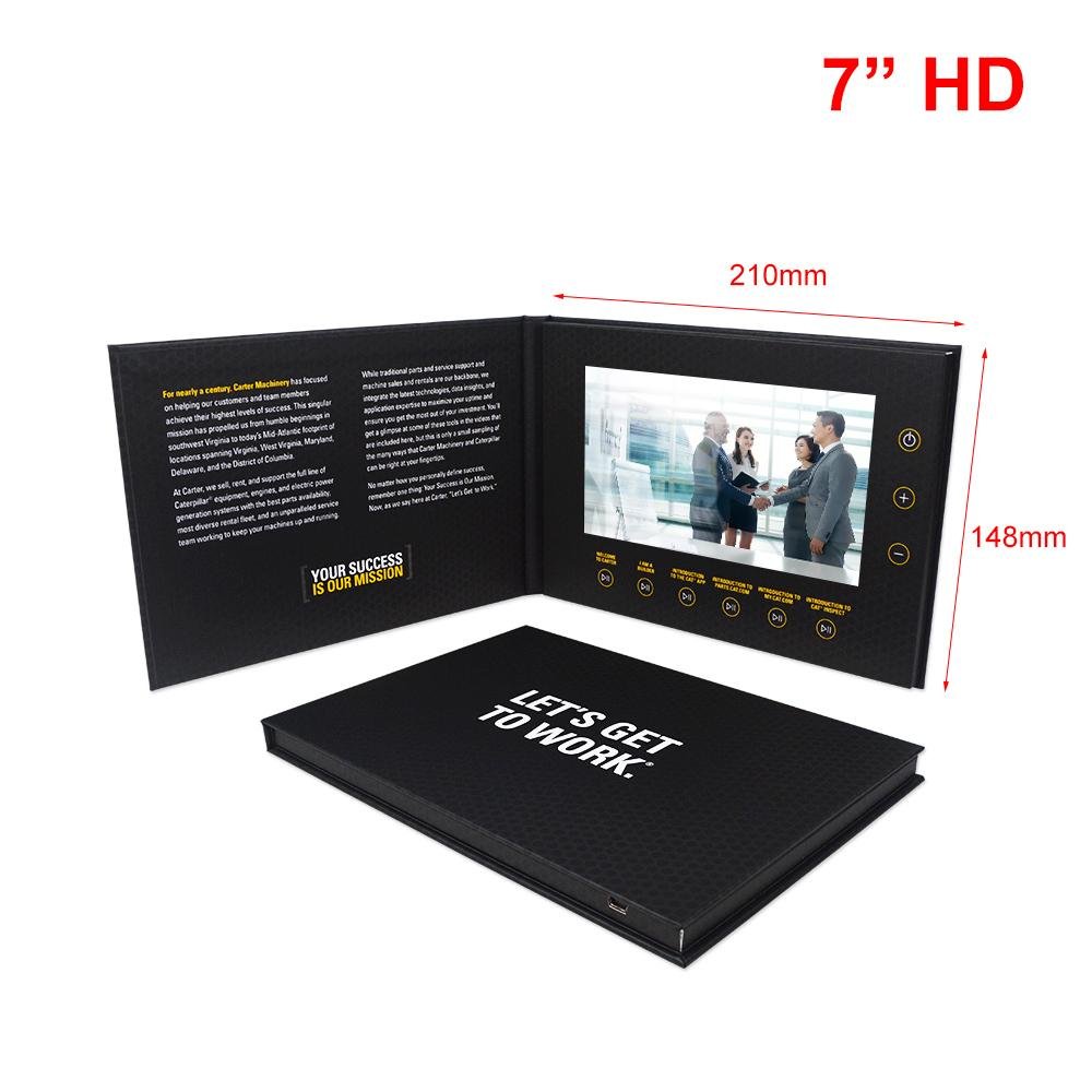 7 inch lcd display A5 video brochure A5 digital greeting card for Hardcover