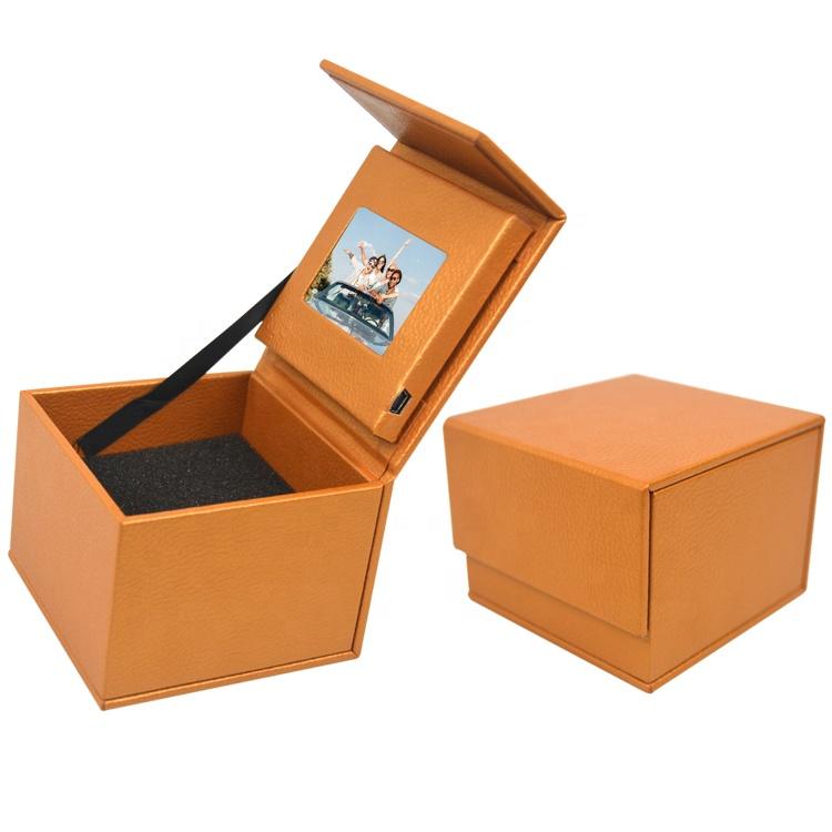 Gift Box 2.4 Inch Display PU Leather Video Packaging Box 1